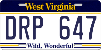 WV license plate DRP647