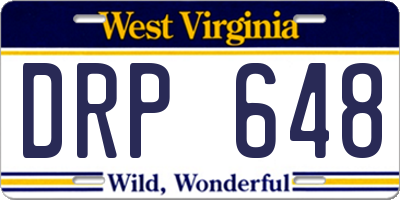 WV license plate DRP648