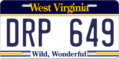 WV license plate DRP649