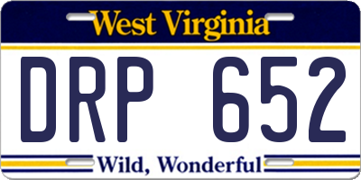WV license plate DRP652