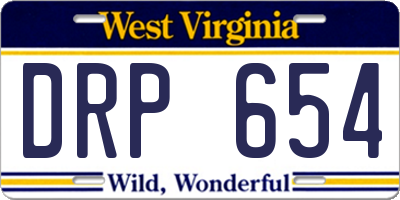 WV license plate DRP654
