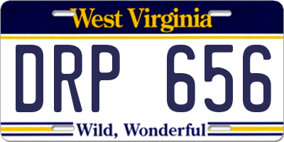 WV license plate DRP656