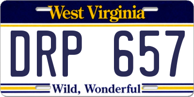 WV license plate DRP657