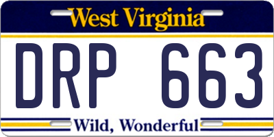 WV license plate DRP663