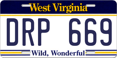 WV license plate DRP669