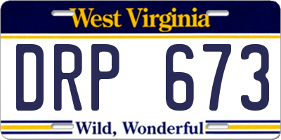 WV license plate DRP673