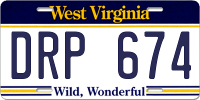 WV license plate DRP674