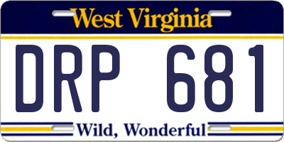 WV license plate DRP681