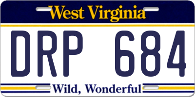 WV license plate DRP684