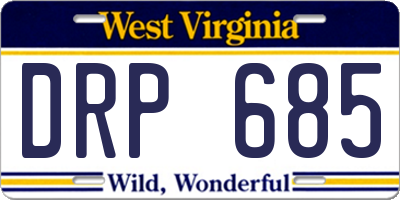 WV license plate DRP685