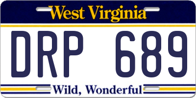 WV license plate DRP689