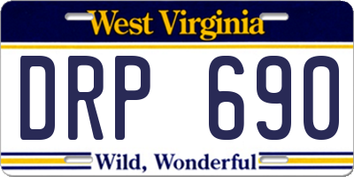 WV license plate DRP690