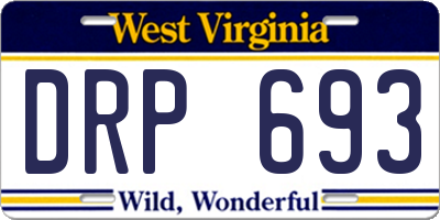 WV license plate DRP693