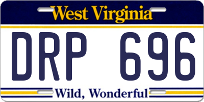 WV license plate DRP696