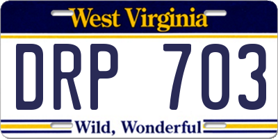WV license plate DRP703
