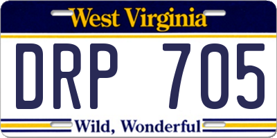 WV license plate DRP705