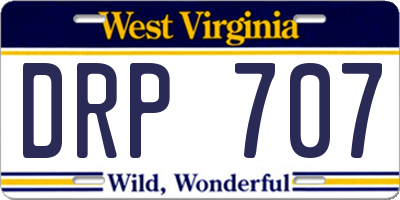 WV license plate DRP707