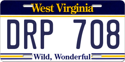 WV license plate DRP708