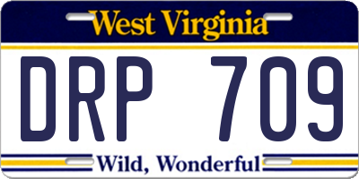 WV license plate DRP709