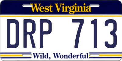 WV license plate DRP713
