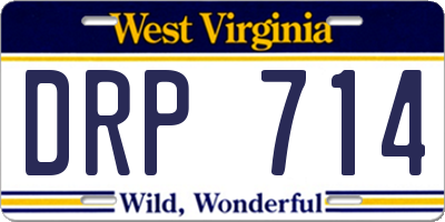 WV license plate DRP714