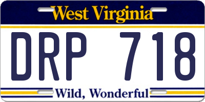 WV license plate DRP718