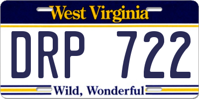 WV license plate DRP722