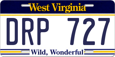WV license plate DRP727