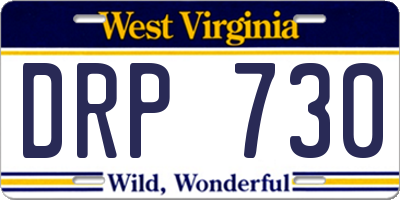 WV license plate DRP730