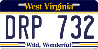 WV license plate DRP732