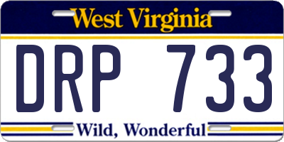 WV license plate DRP733