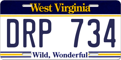 WV license plate DRP734