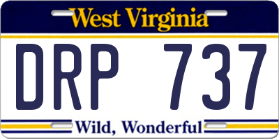 WV license plate DRP737