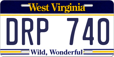 WV license plate DRP740