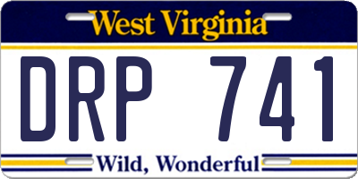 WV license plate DRP741