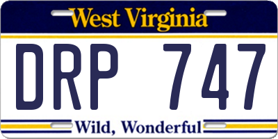 WV license plate DRP747
