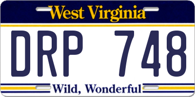 WV license plate DRP748