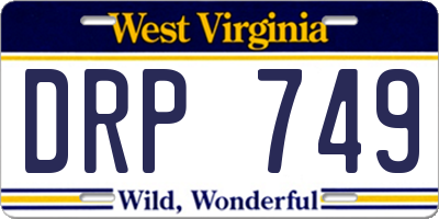 WV license plate DRP749