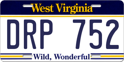 WV license plate DRP752