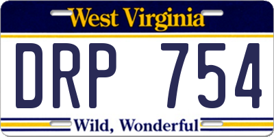 WV license plate DRP754