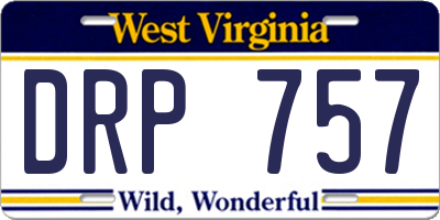 WV license plate DRP757
