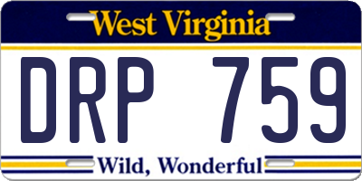 WV license plate DRP759