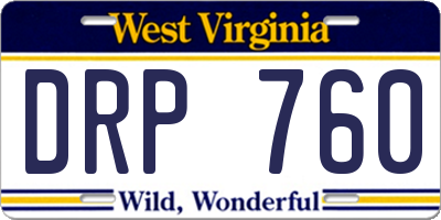 WV license plate DRP760