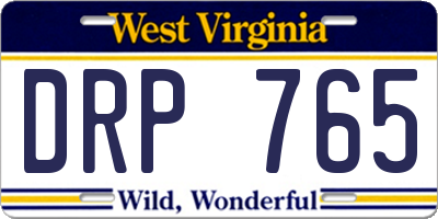 WV license plate DRP765