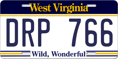 WV license plate DRP766