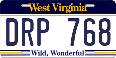 WV license plate DRP768