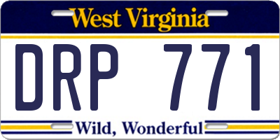 WV license plate DRP771