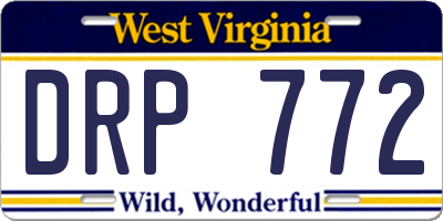 WV license plate DRP772