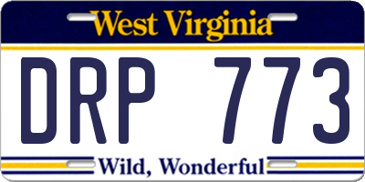 WV license plate DRP773