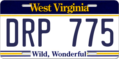 WV license plate DRP775
